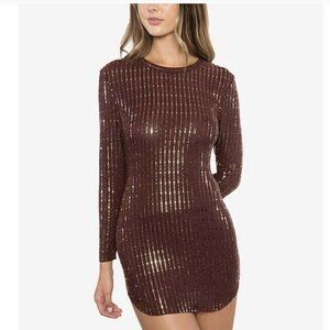 Metallic Sequin-Embellished Bodycon Dress